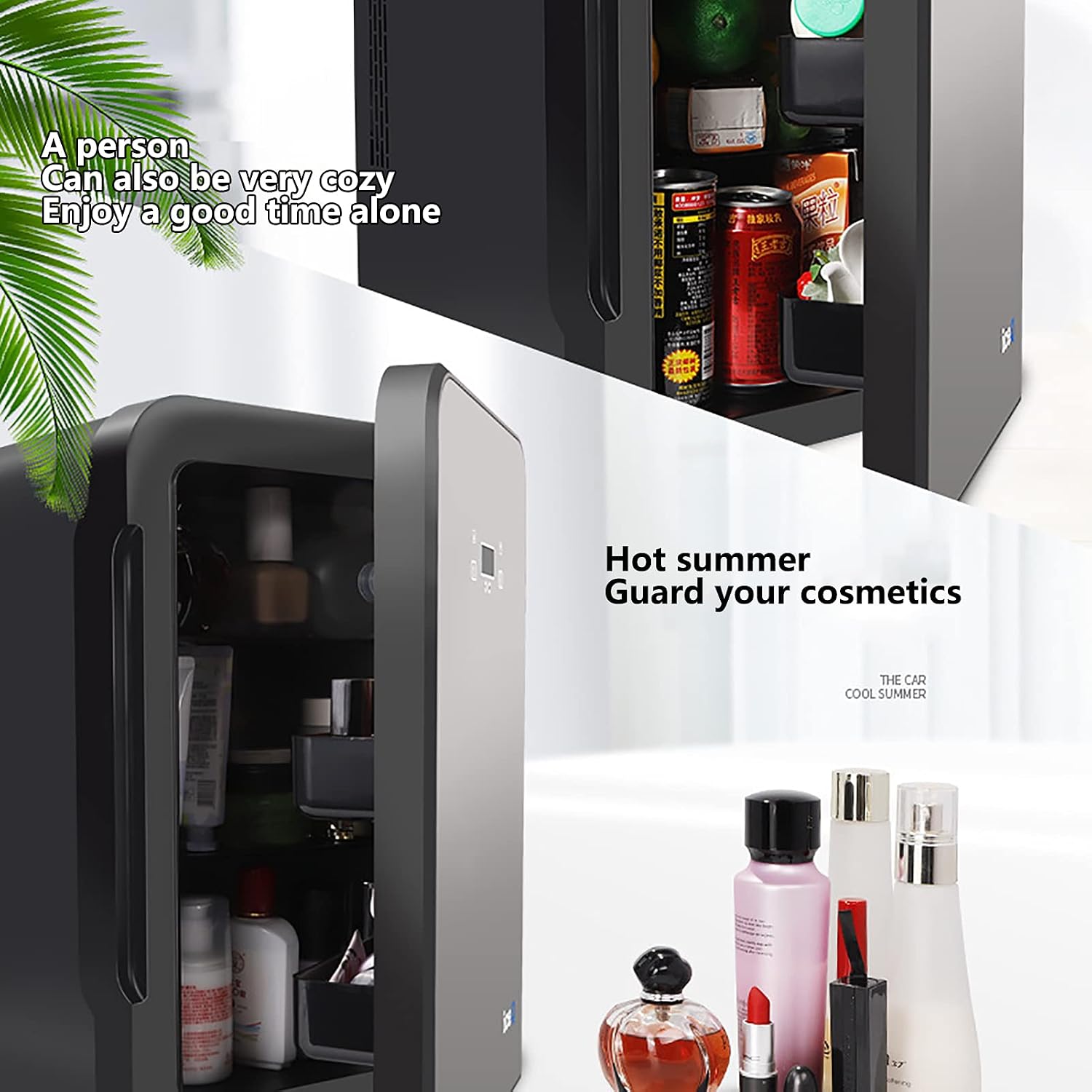 10L Mini Fridge Freestanding Countertop Compact Refrigerator Food Heater & Beverage Cooler with Temperature Control for Cars, Homes, Offices, And Dorms,Digital