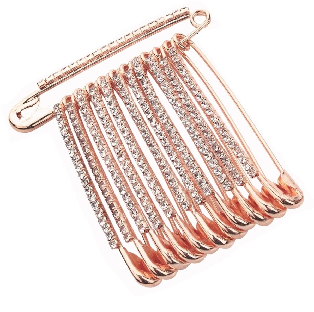 VAMA FASHIONS Rose Gold Large Safety Saree Pleats Pallu Pin With Stones Big Sari Sadi brooch hijab Chunari Dupatta Pins For Women (B09V7JQ4F3) Amazon Price History, Amazon Price Tracker