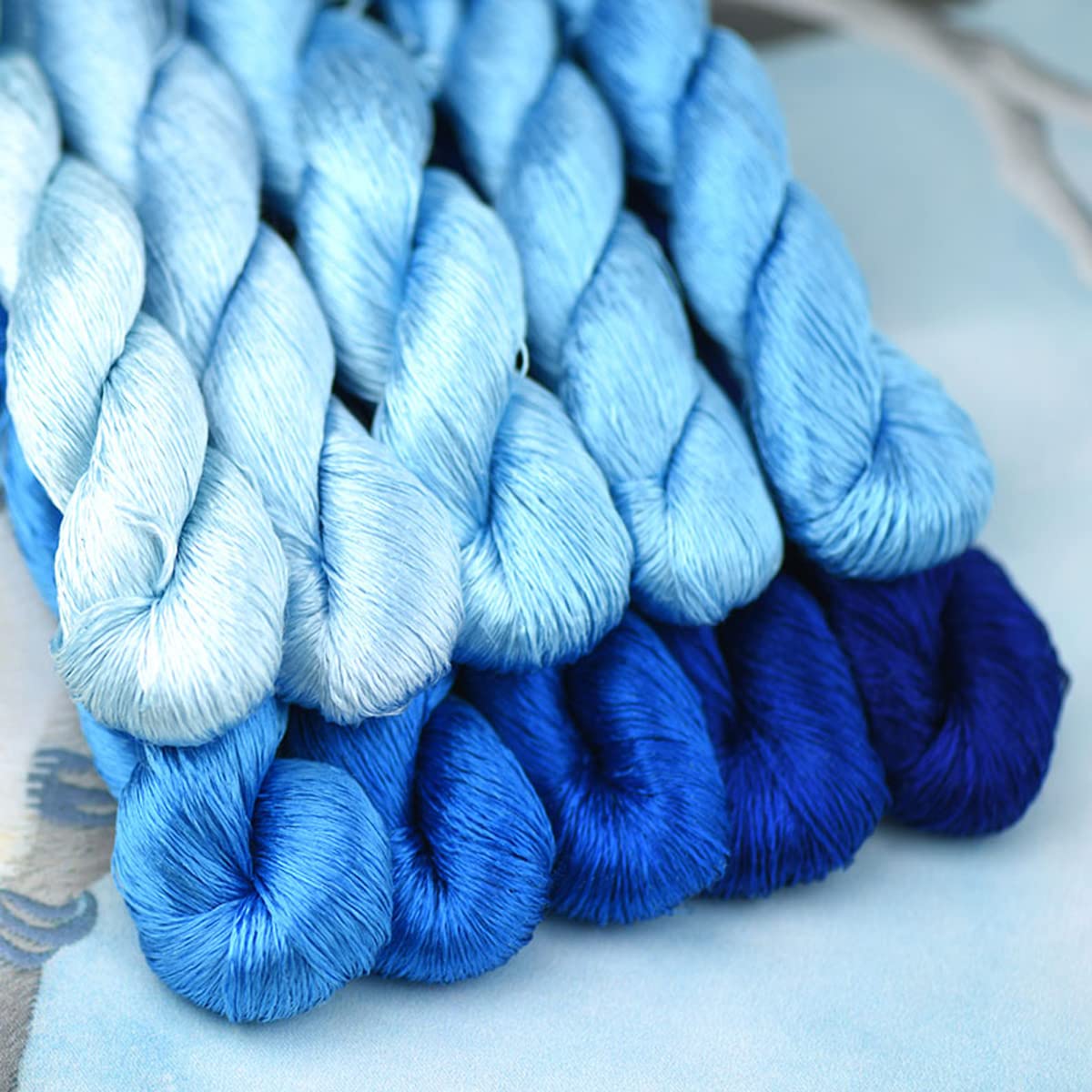 MINGGUXIUYI Natural 100% Silk Thread, Handmade Embroidery Thread, Silk Embroidery Thread 1100 Metres, 10 Colors (102) - Image 3