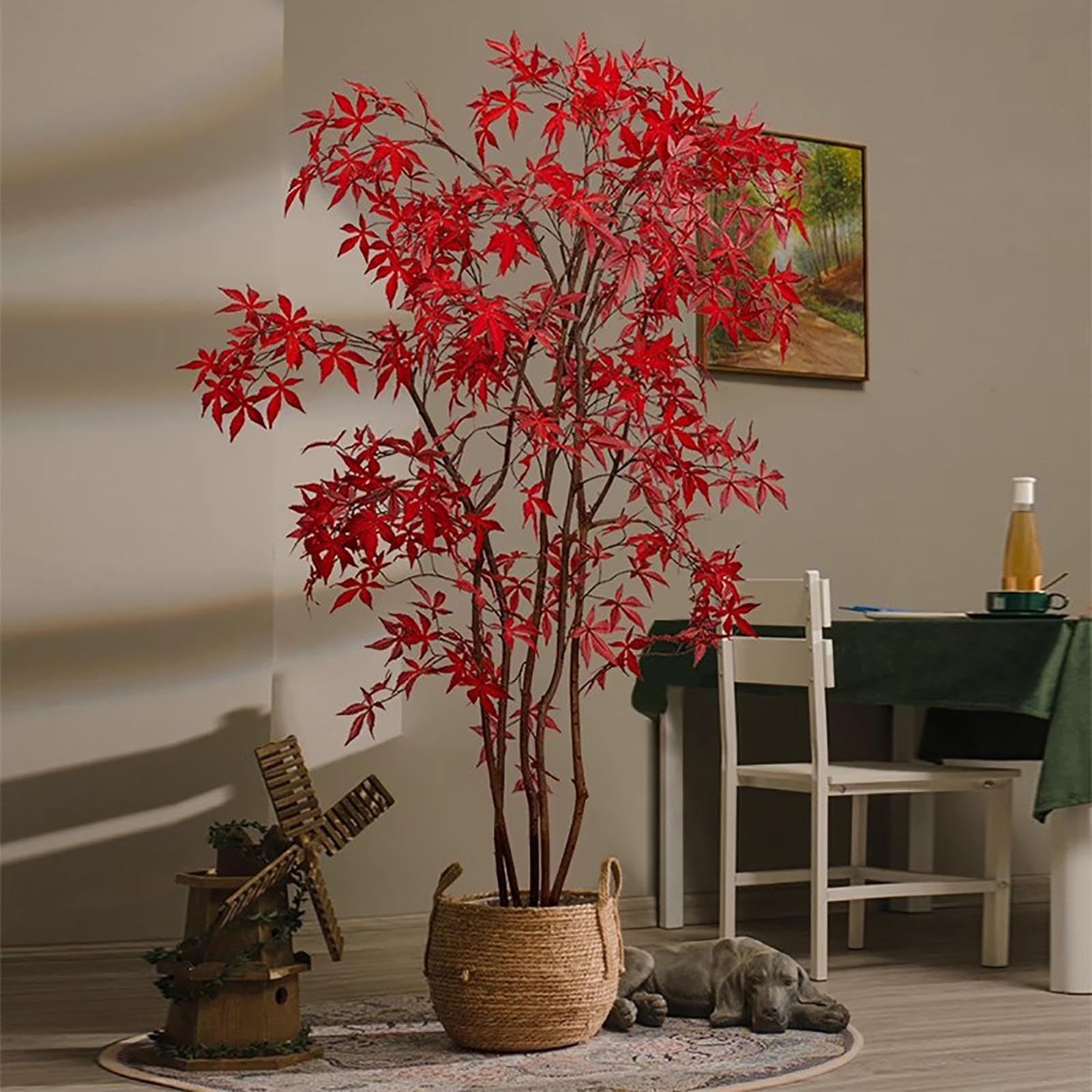 Érable japonais artificiel d'intérieur pour un salon zen et verdoyant sans entretien