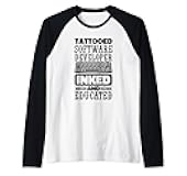 Tattoo Lover Software Developer and Software Developing Raglan Baseball Tee
