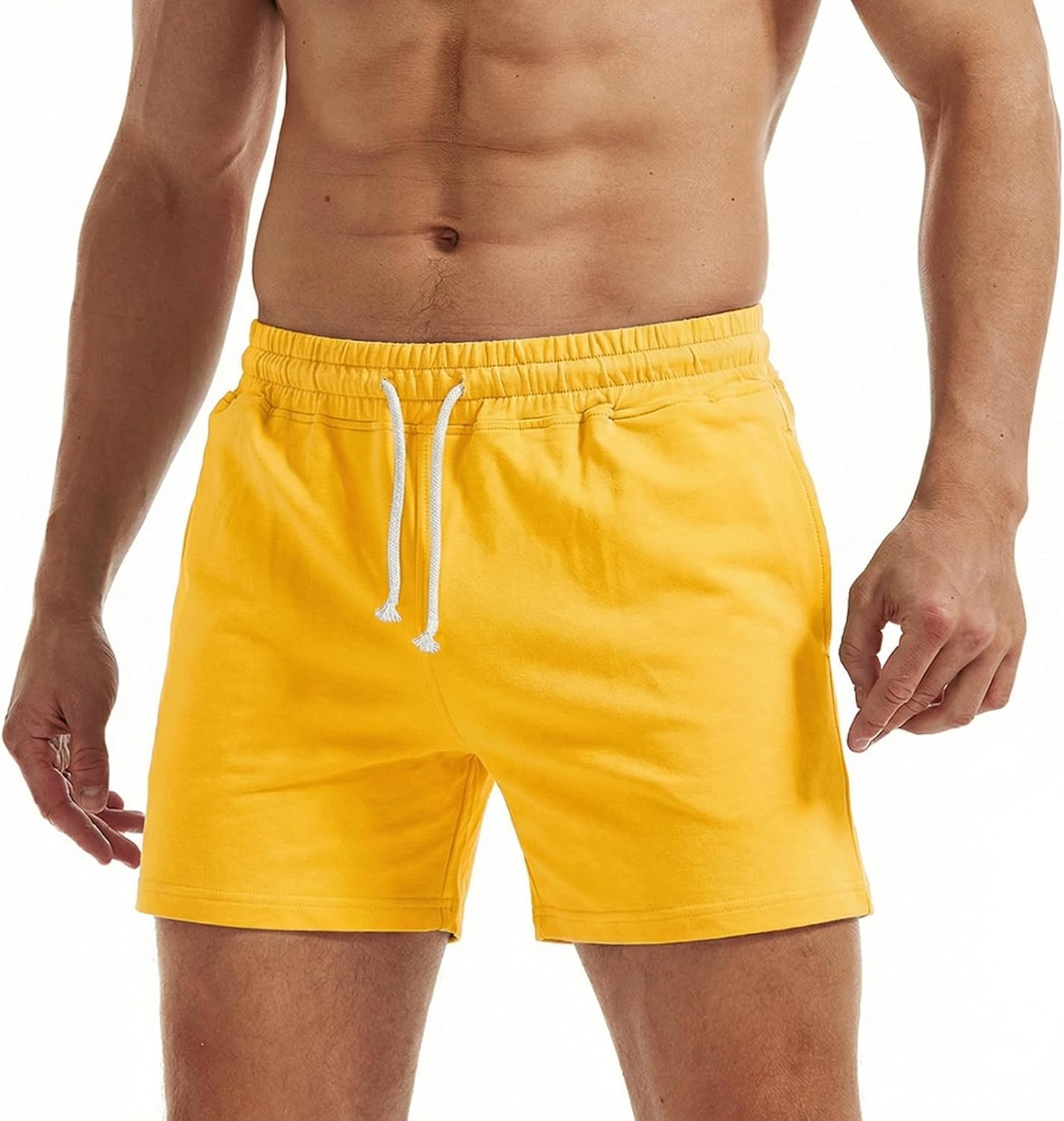 AIMPACT Mens Workout Sweat Shorts 5 Inch Cotton Casual Fitness Mens Athletic Gym Shorts with Pockets - Image 6