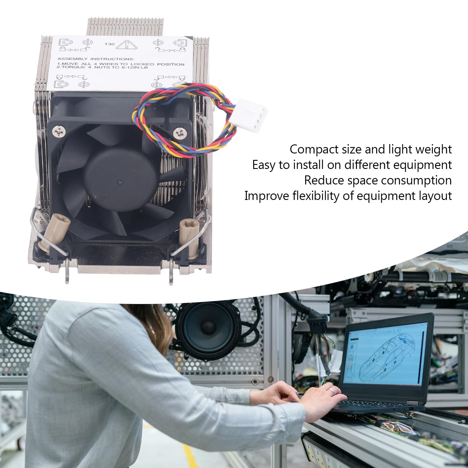 Dissipatore di Calore per CPU, Dissipatore di Calore per Controller Industriale, Processore Mini Server Ventola Universale per Dissipatore di Calore per CPU per Vari Dispositivi