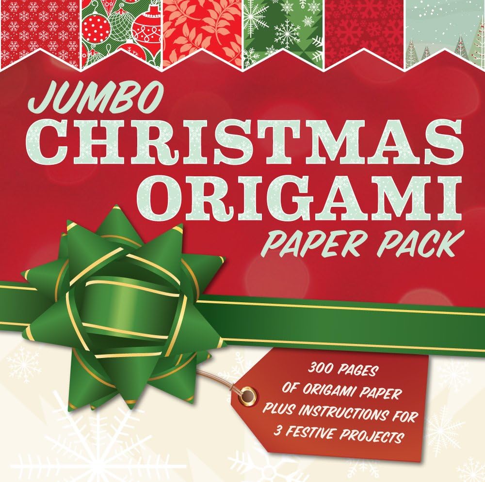Jumbo Christmas Origami Paper Pack: 285 Sheets of Origami Paper Plus Instructions for 3 Festive Projects Paperback – September 1, 2014