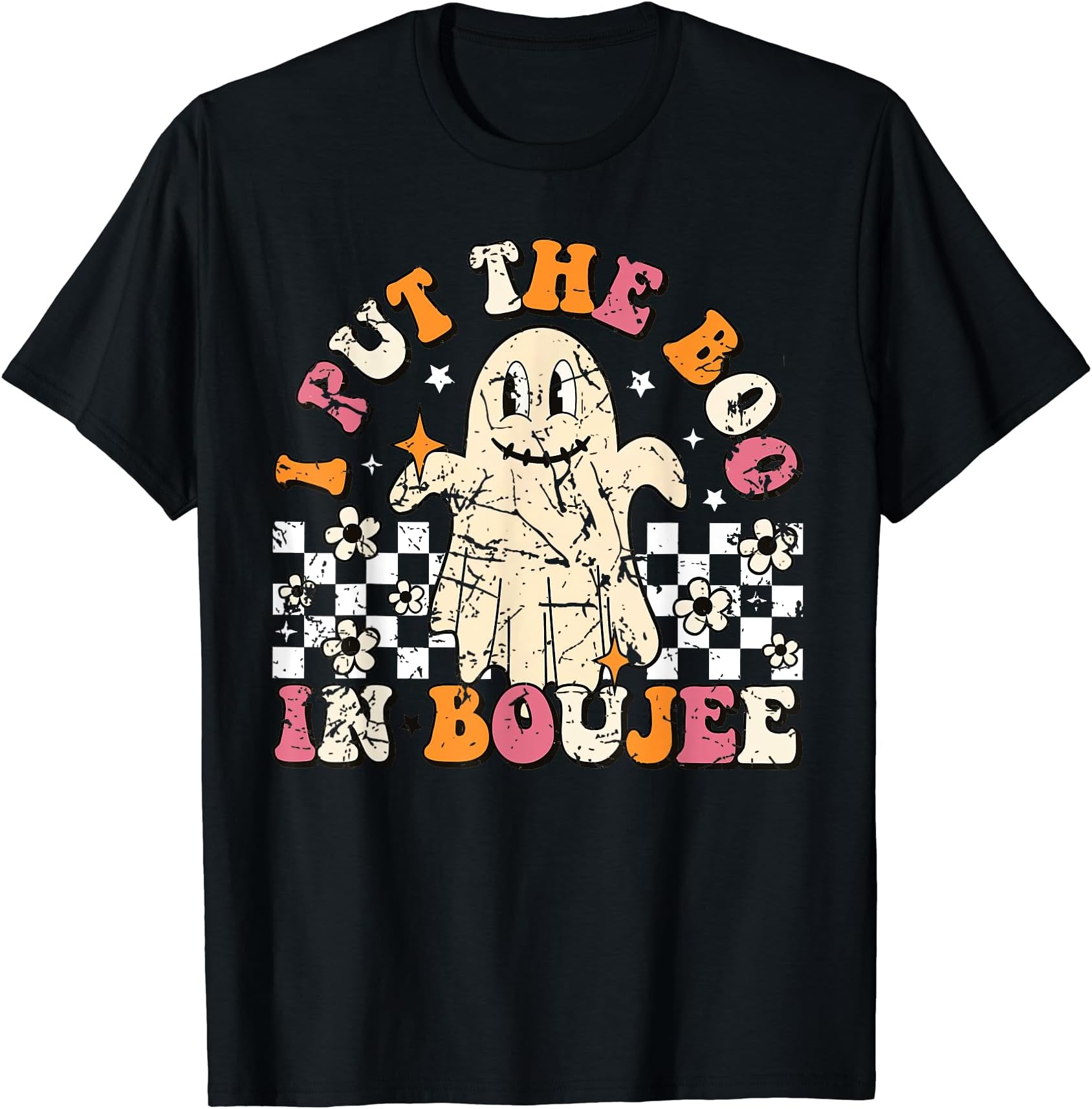 I Put The Boo In Boojee Happy Halloween Costume Funny Retro T-Shirt