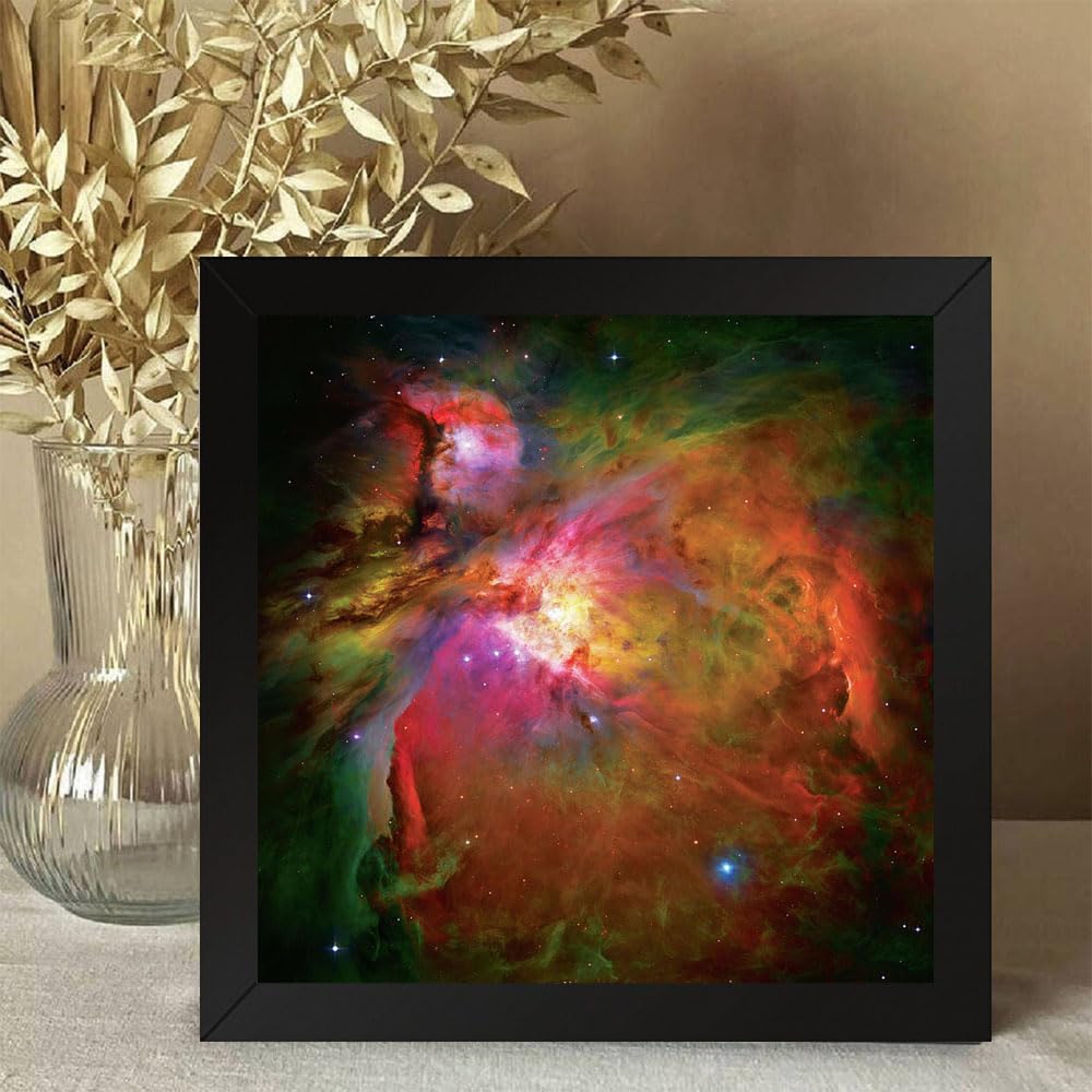 GADGETS WRAP Printed Photo Frame Matte Painting for Home Office Studio Living Room Decoration (10x10inch Black Framed) - Into The Orion Nebula