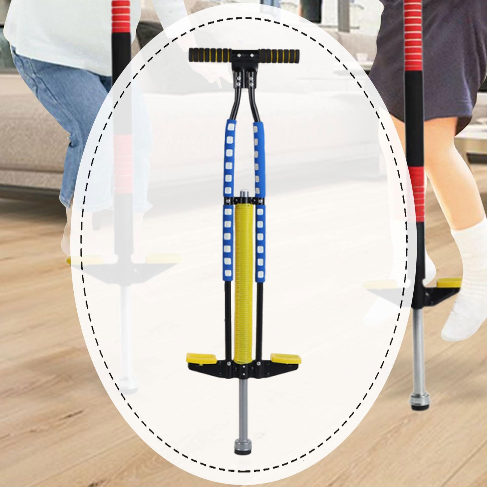 Gralara Pogo Rod pour Enfants, Jouet, Bâton D'exercice avec Poignée Ergonomique, Ressort En Acier Inoxydable et Base Antidérapante, Bleu