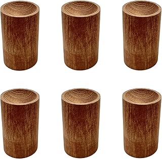 6 Pcs Wood Essential Oil Diffusers, Small Wood Fragrance DIffusers Wooden Aromatherapy Round Diffuser Car Oil Diffuser Wood Essential Oil Diffuser for Home(Roseood)