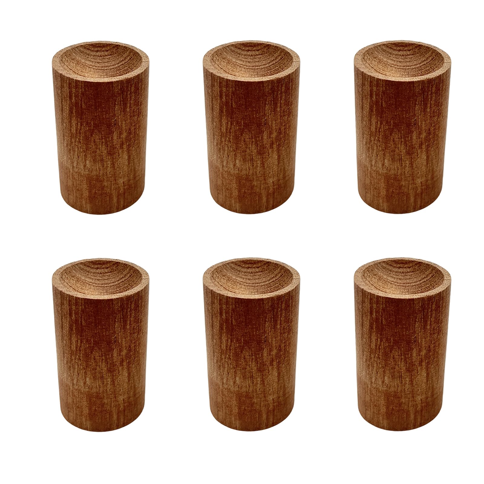Lot de 6 diffuseurs d'huiles essentielles en bois - Petits diffuseurs de parfum de bois - Diffuseur d'aromathérapie rond en bois pour la maison (rose ood)