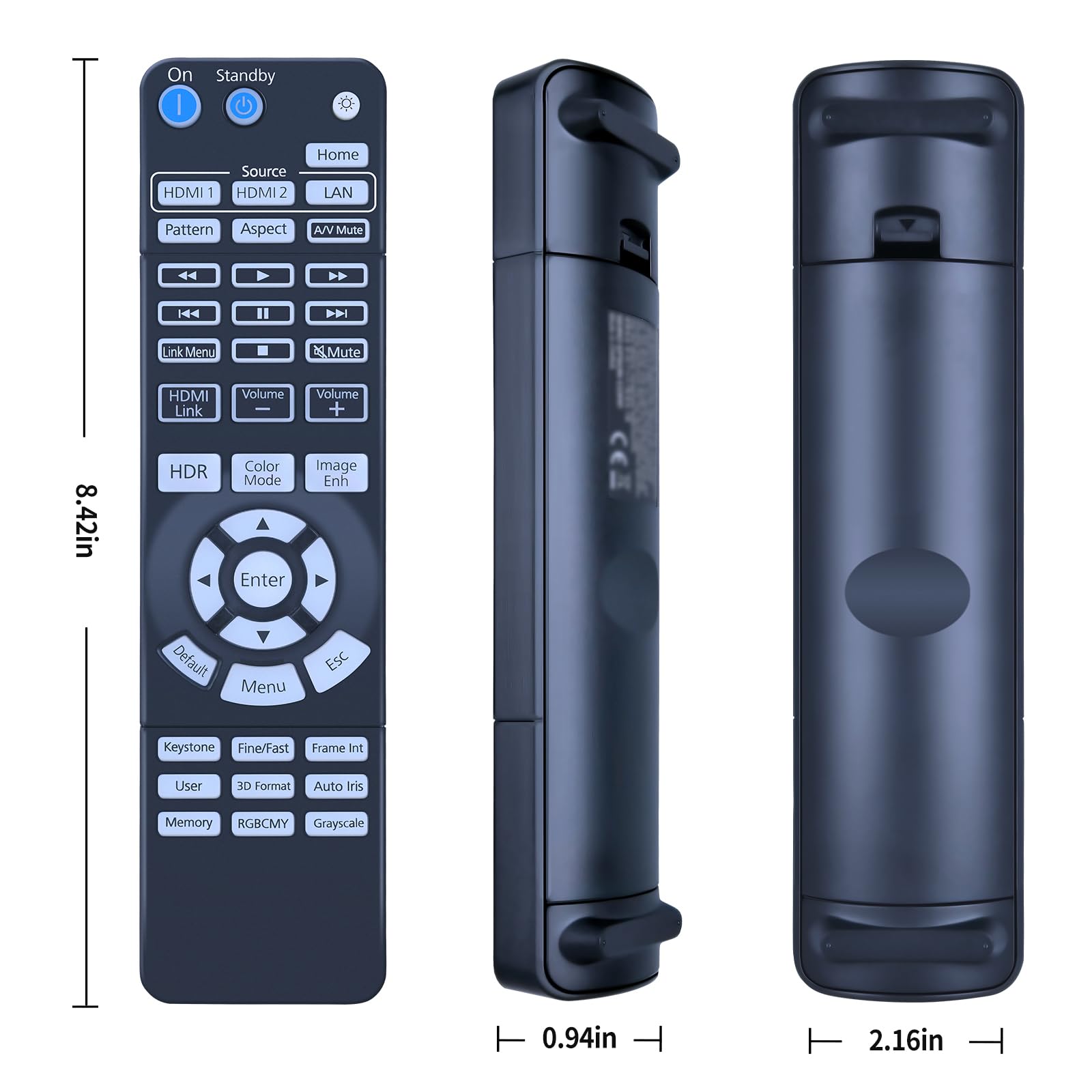 Neu Ersatz Fernbedienung kompatibel mit Epson EH-TW7000 4K PRO-UHD-Projektor Home Cinema 3800, 3200, 3810, H959A