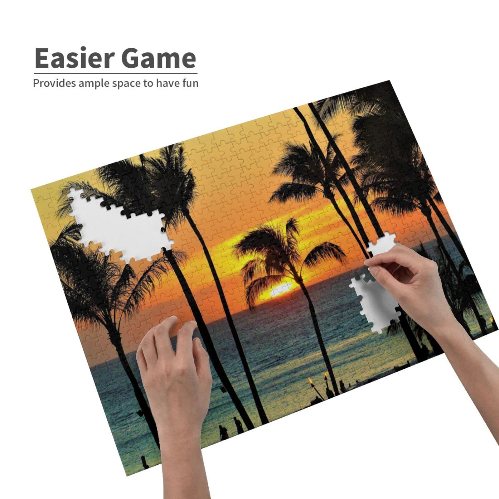 Amazon | ハワイの夕暮れの海とヤシの木 500ピース ジグソーパズル