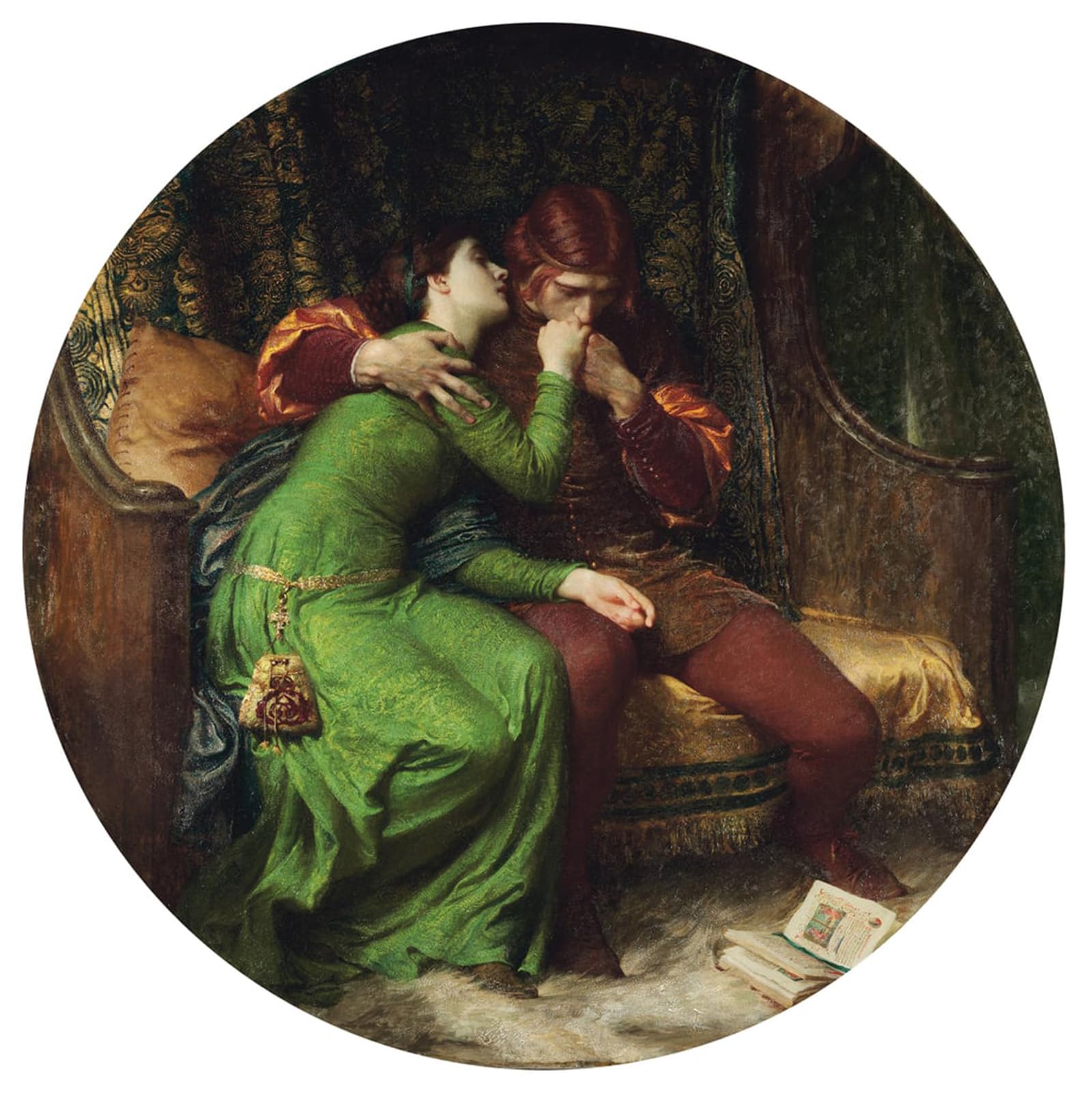 ARTXLXXBN Famous Prints Artwork Pictures Poster Painting Art Paolo and Francesca by Frank Dicksee Artwork Landscape Pictures for Home Decor 60x90cm