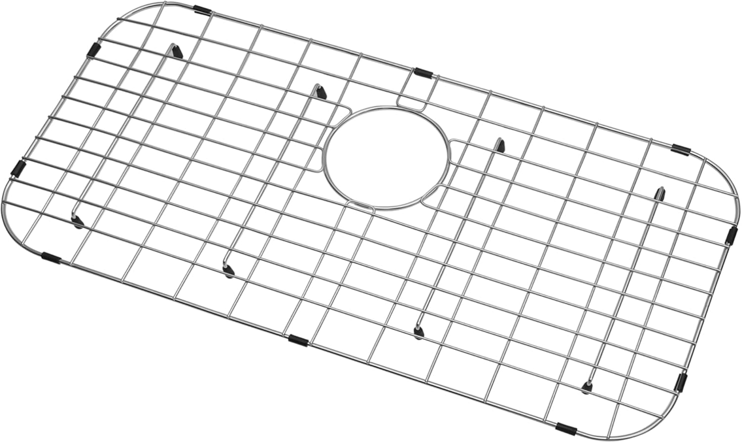 LQS Kitchen Sinks Grid, Sink Protectors for Kitchen Sinks 28 3/8" x 15 3/8" with Rear Drain Hole for Single Sink Bowl, Stainless Steel Sinks Grate, Sink Protector, Sinks Bottom Grid