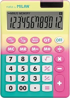 Blíster calculadora 12 dígitos Sunset Amarillo - Rosa MILAN®