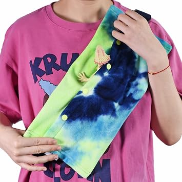 LIKZINWA Small Animal Sling Carrier, Bearded Dragon and Lizard Reptile Carrier With Adjustable Strap Blue-Green