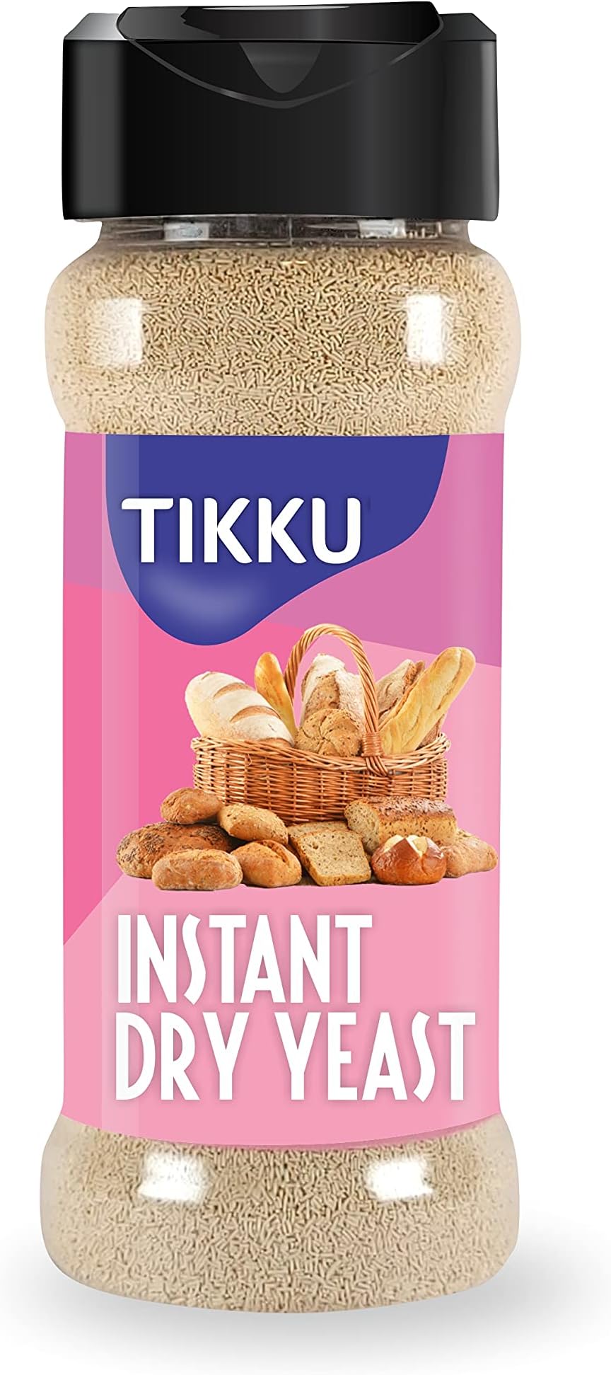 Tikku Professional Instant Dry Yeast 80g Bottle (Yeast for Baking Breads, Cakes, Pizza, Muffins, Naan & Wine)