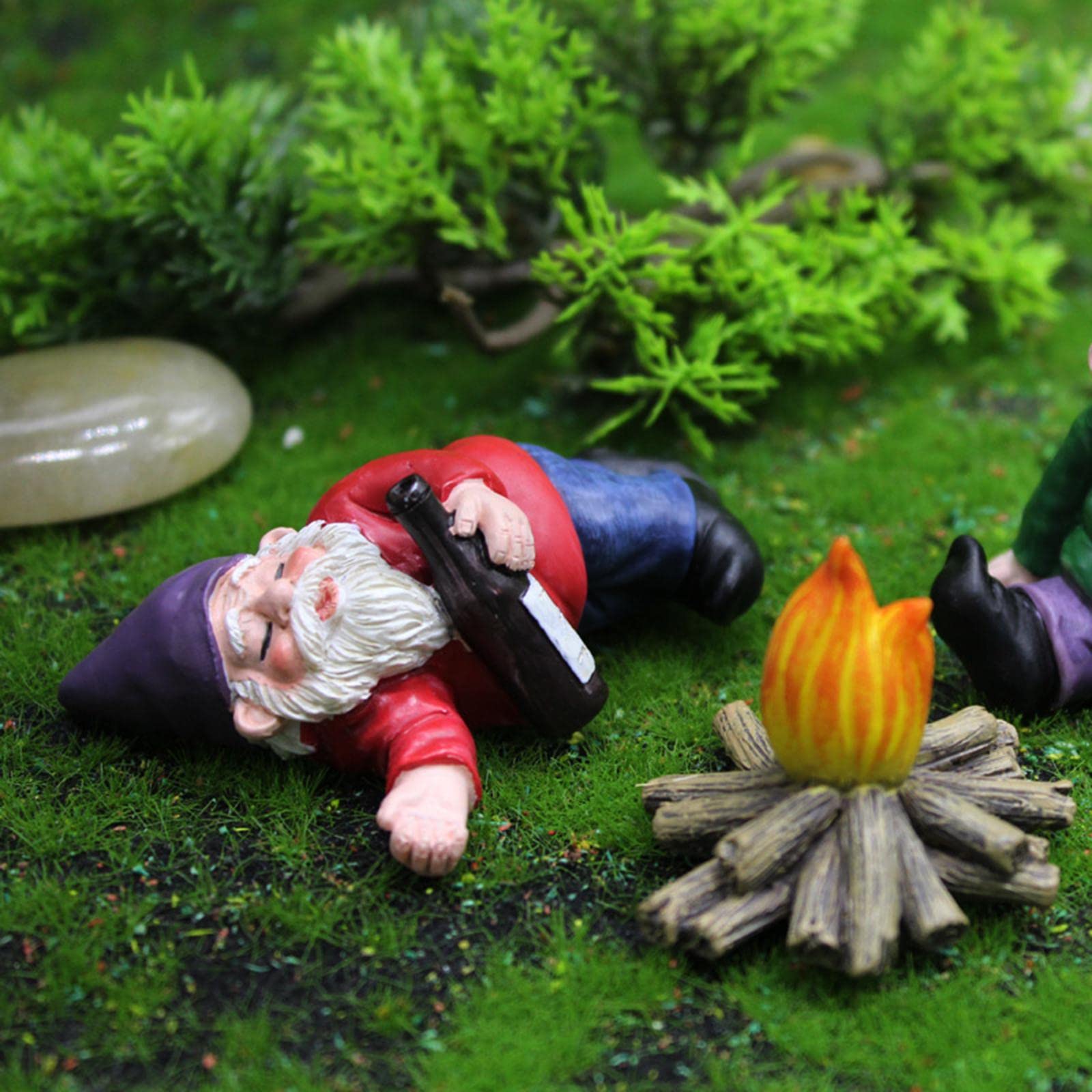 Mini Gnomes Fairy Garden Resin Miniature Ornament for Outdoor Home Decor Style2| Garden Statue for Outdoor | Decorative Lawn Ornament | Showpiece-image-7