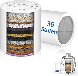 Raheem 2 Stück 36 Stufen Duschfilter Universal Ersatzpatronem Shower Filter for Hard Water Entfernt Chlor, Schwermetalle, Kalk, Gerüche für Haut und Haar gesund Hohe Leistung Dusche Filterpatrone