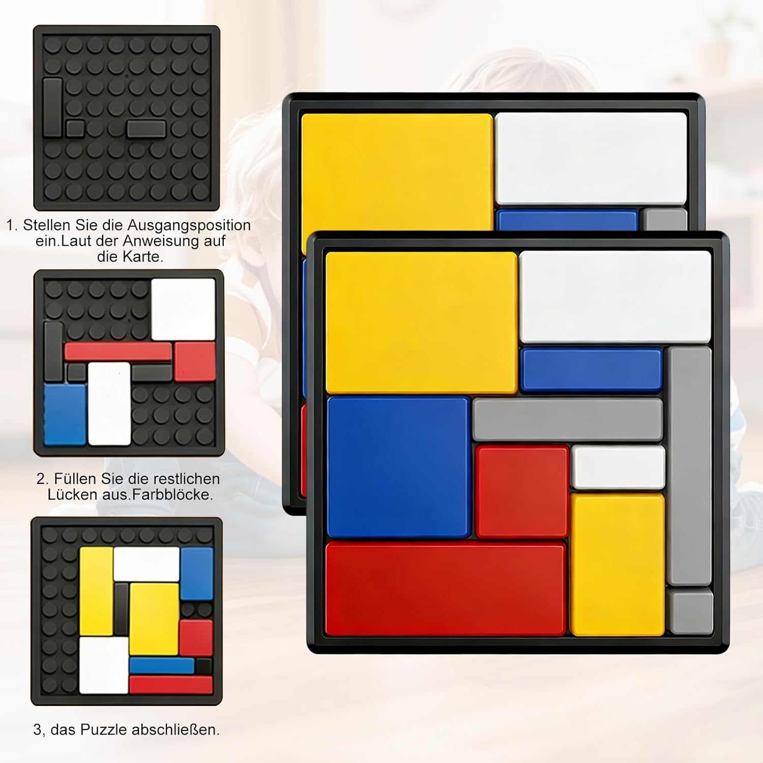 Logiks Puzzle Blocks Thinking Game, 160 Level Puzzle Game, 2 Pieces Logic Puzzle and a Play Bell for Teenagers, Adults, Portable Toy, Interactive and Engaging for School, Office