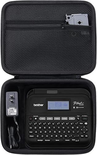 khanka Estuche de viaje rígido de repuesto para Brother P-Touch Pt-d400 PTD400AD, PT-D410 etiquetadora, solo funda (negro)