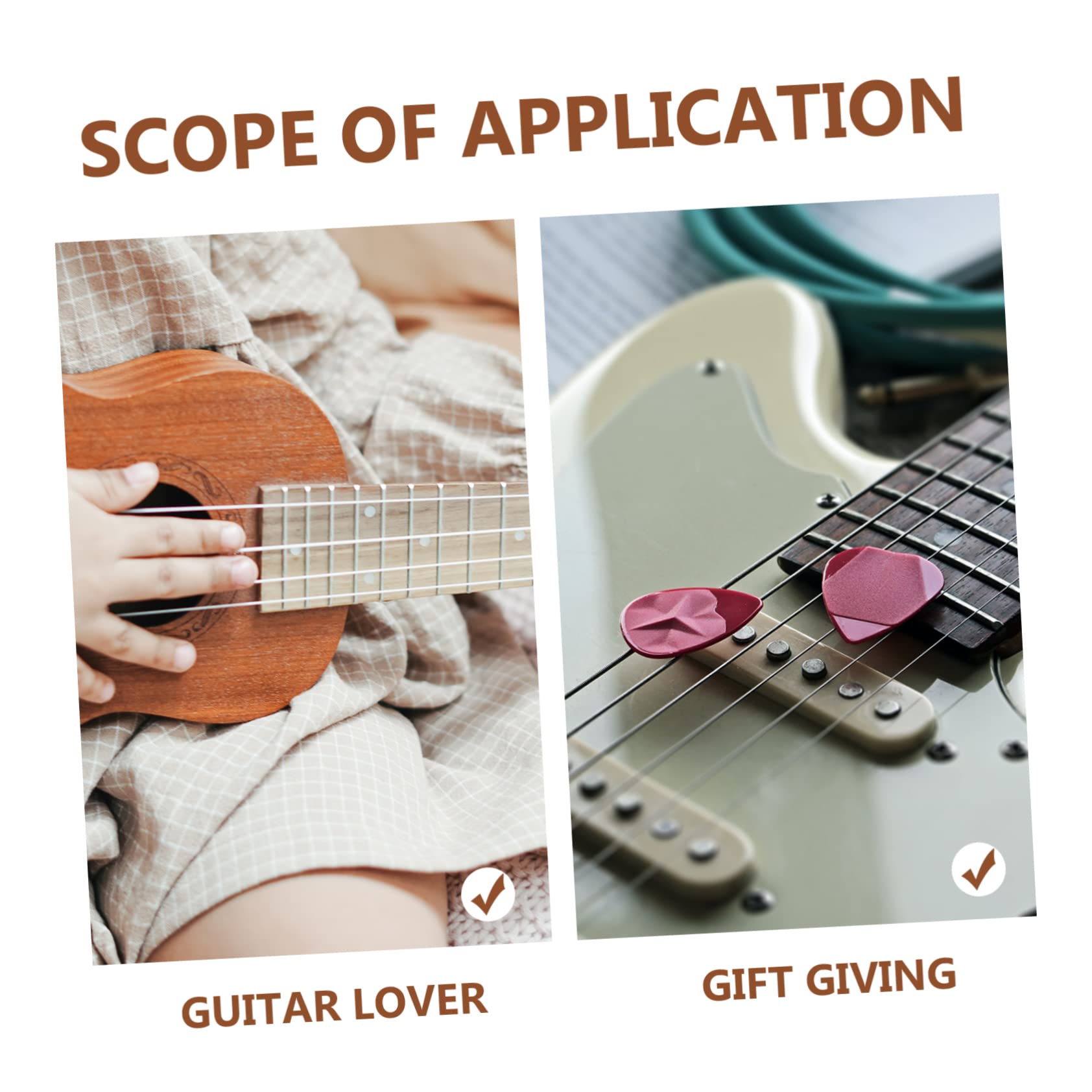 VICASKY 5sätze Praktisches Set Aus Holz-Gitarren-Picks Mit Für Gitarristen Schützt Die Finger Und Sorgt Für Einen Klaren Leicht Und Tragbar Für Folk-Gitarre