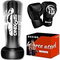 SPOXING 70'' Freestanding Punching Bag with Gloves - Stable Boxing Kickbag for MMA, Muay Thai, Karate, Home Fitness Adults Teens