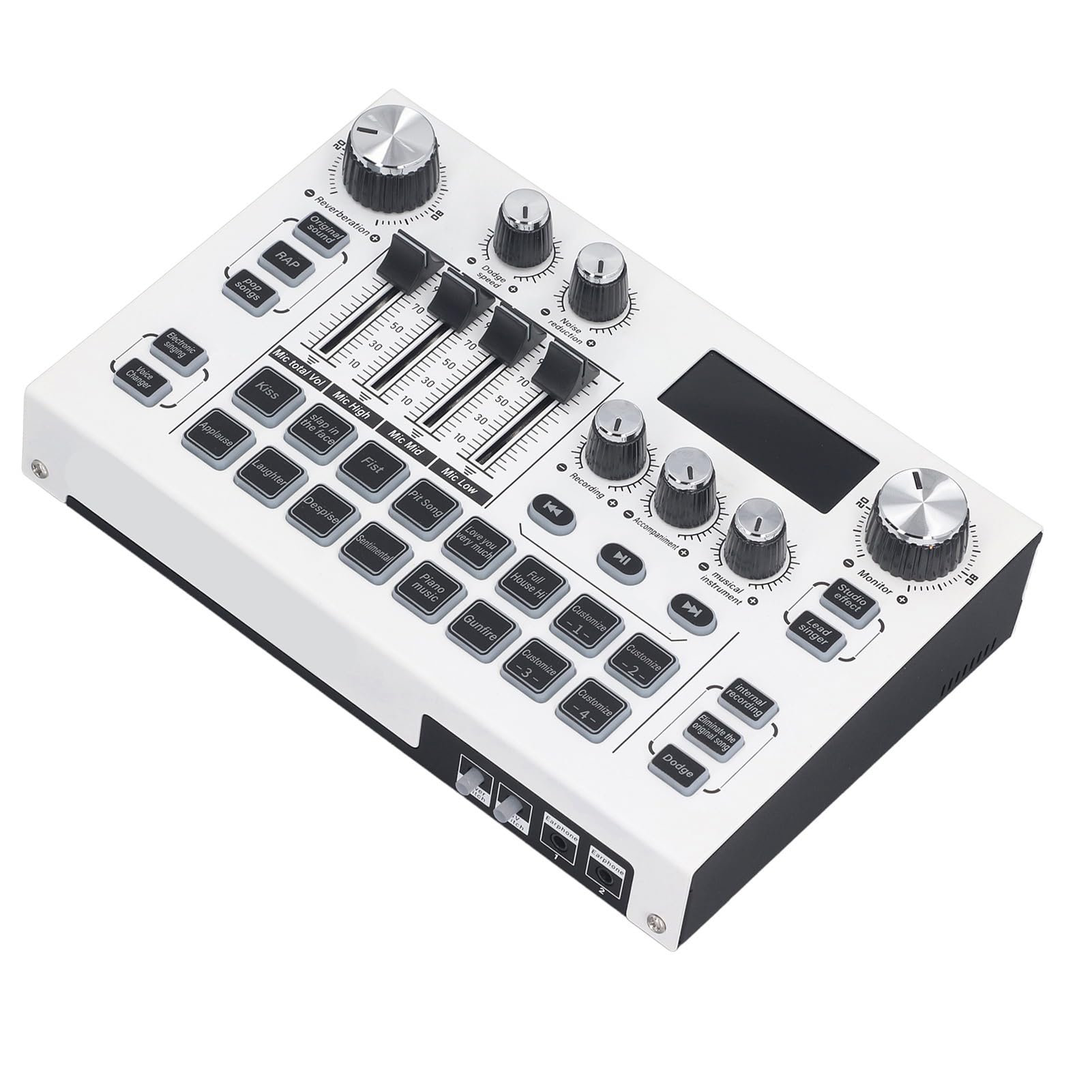 Mixer Audio Digitale, Scheda Audio Interfaccia Audio USB, Chip Digitale Dual Core, Alti e Bassi Regolabili, Leggero e Compatto, Materiale Metallico di Alta qualità, per
