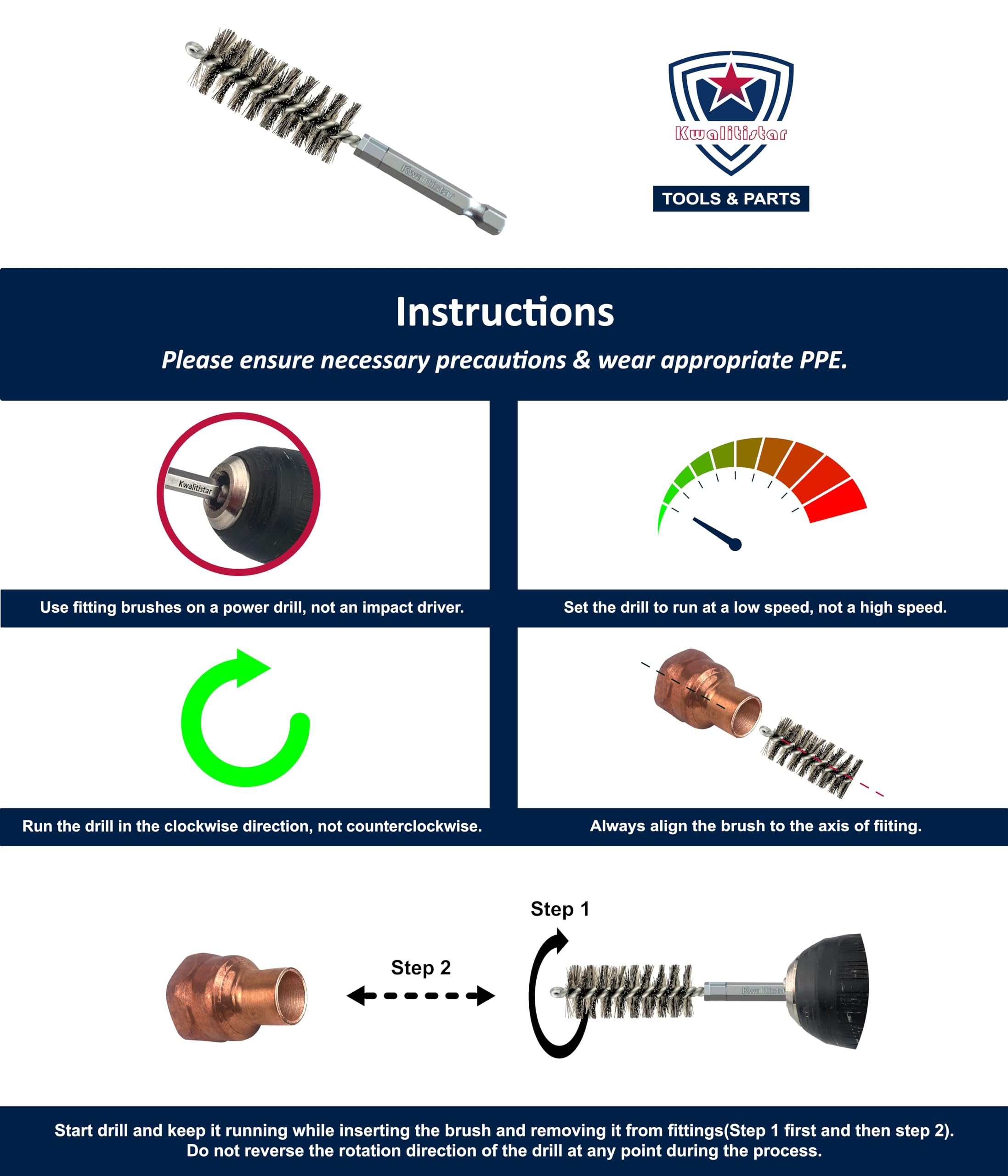 Copper Fitting Cleaning Brush Set -5