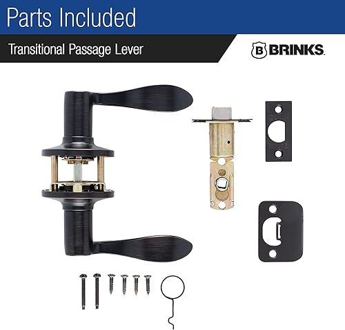 Miniatura 7 de BRINKS Manija de puerta ondulada interior de transición sin bloqueo, bronce toscano, diseñada para hogares tradicionales y de transición y se mezcla