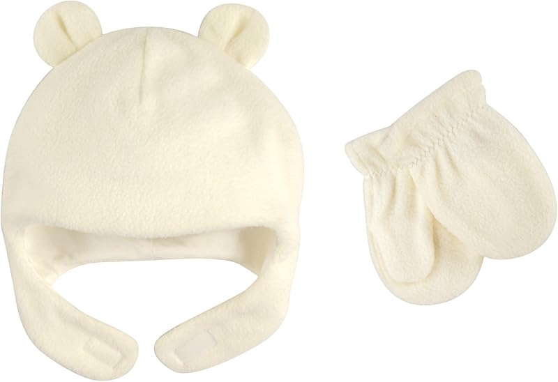 Luvable Friends Baby Fleece Bear Hat and Mitten Set