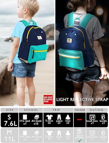 Miniatura 7 de Mochila para niños pequeños de 1 a 3 años mochila para bebé con correa para niños y niñas, arnés antipérdida para caminar, T-arándanos-S, Pre-k 1-3