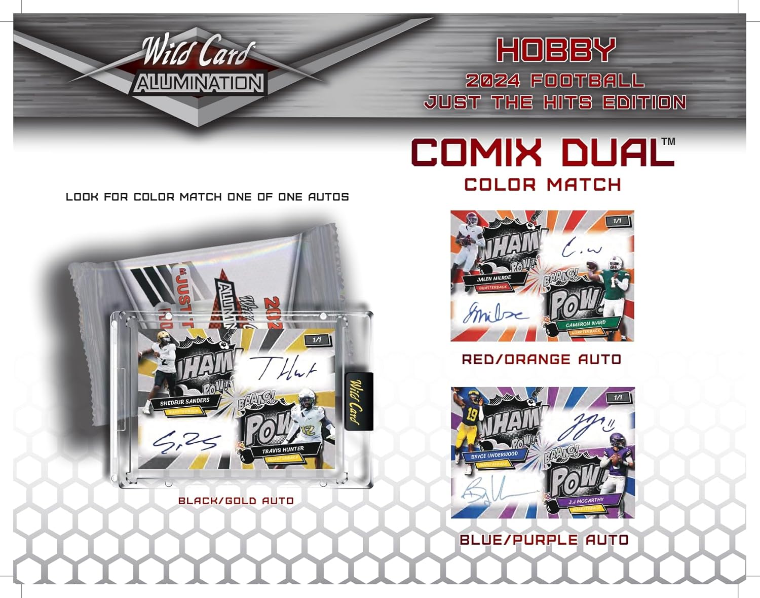 2024 Wild Card Alumination Just The Hits Edition Football Hobby Trading Card Box (5 Encases & Numbered Cards Per Hobby Box)