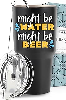 Funny Might Be Beer Tumbler 30oz, Fun and Unique Presents for Drinkers, Adult Humor Cups, Drinking Themed Gag Gifts for, Ideal Present Picks for His Birthday, Father's Day, Christmas, Gift Ready