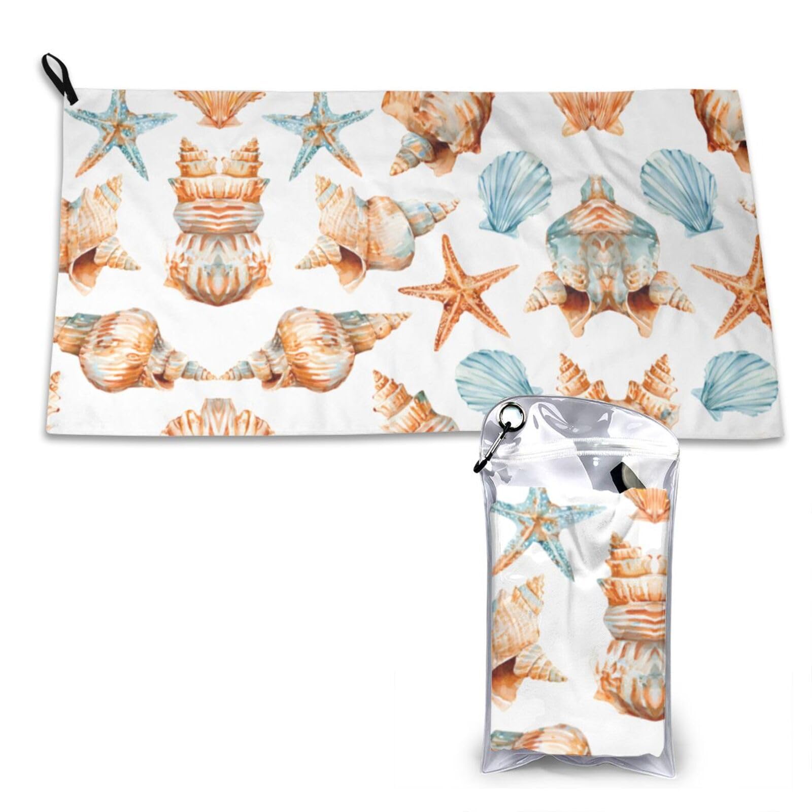 Wxwjshmgc White Starfish Print Cooling Towel, Gym Towel,Cooling Towels For Neck, Soft Breathable Travel Cool Towel,Sports Towels For Gym,Camping