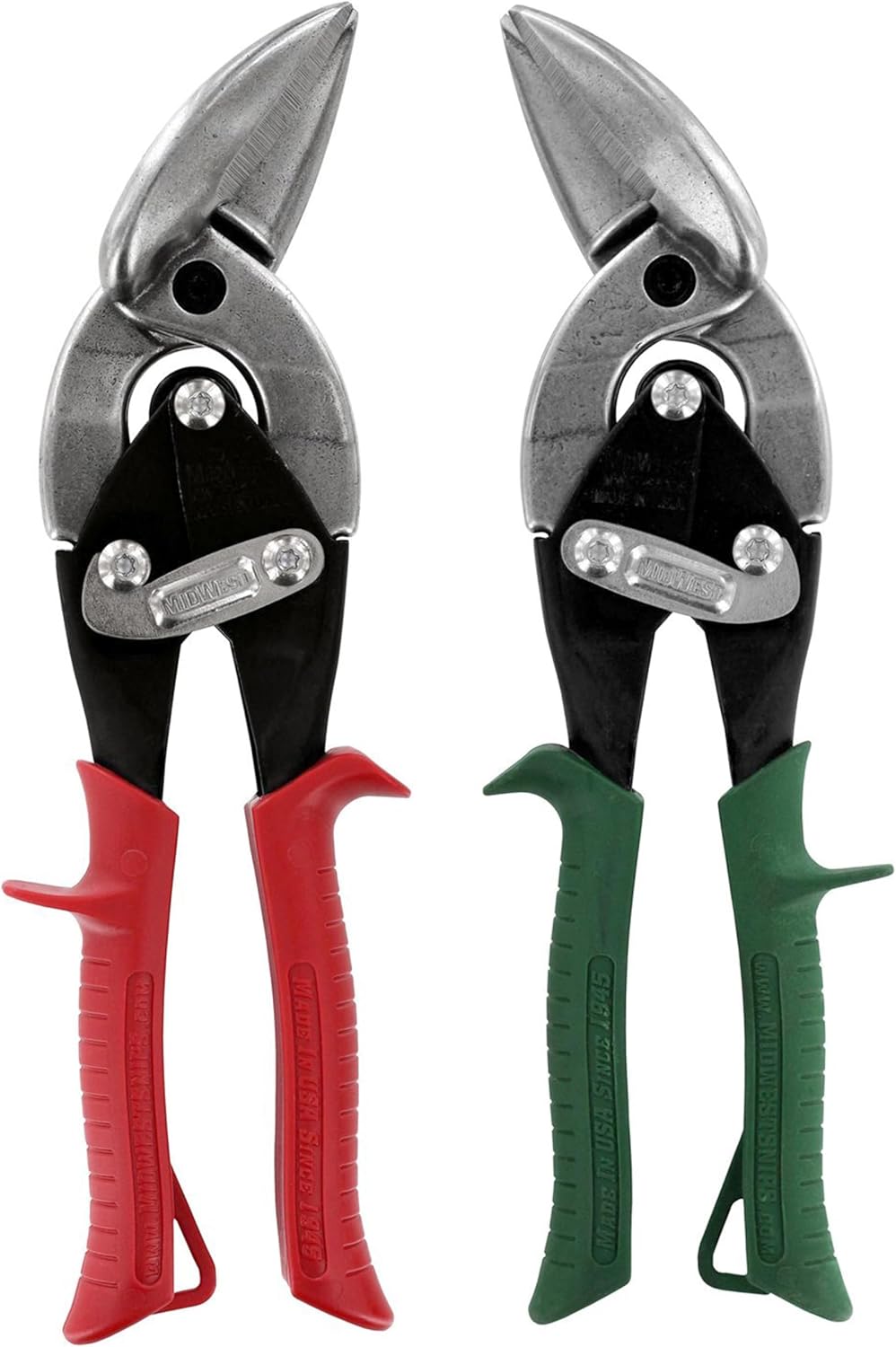 MIDWEST Aviation Snip Set – Left and Right Cut Offset Tinner Shears, Made in the USA – MWT-6510C