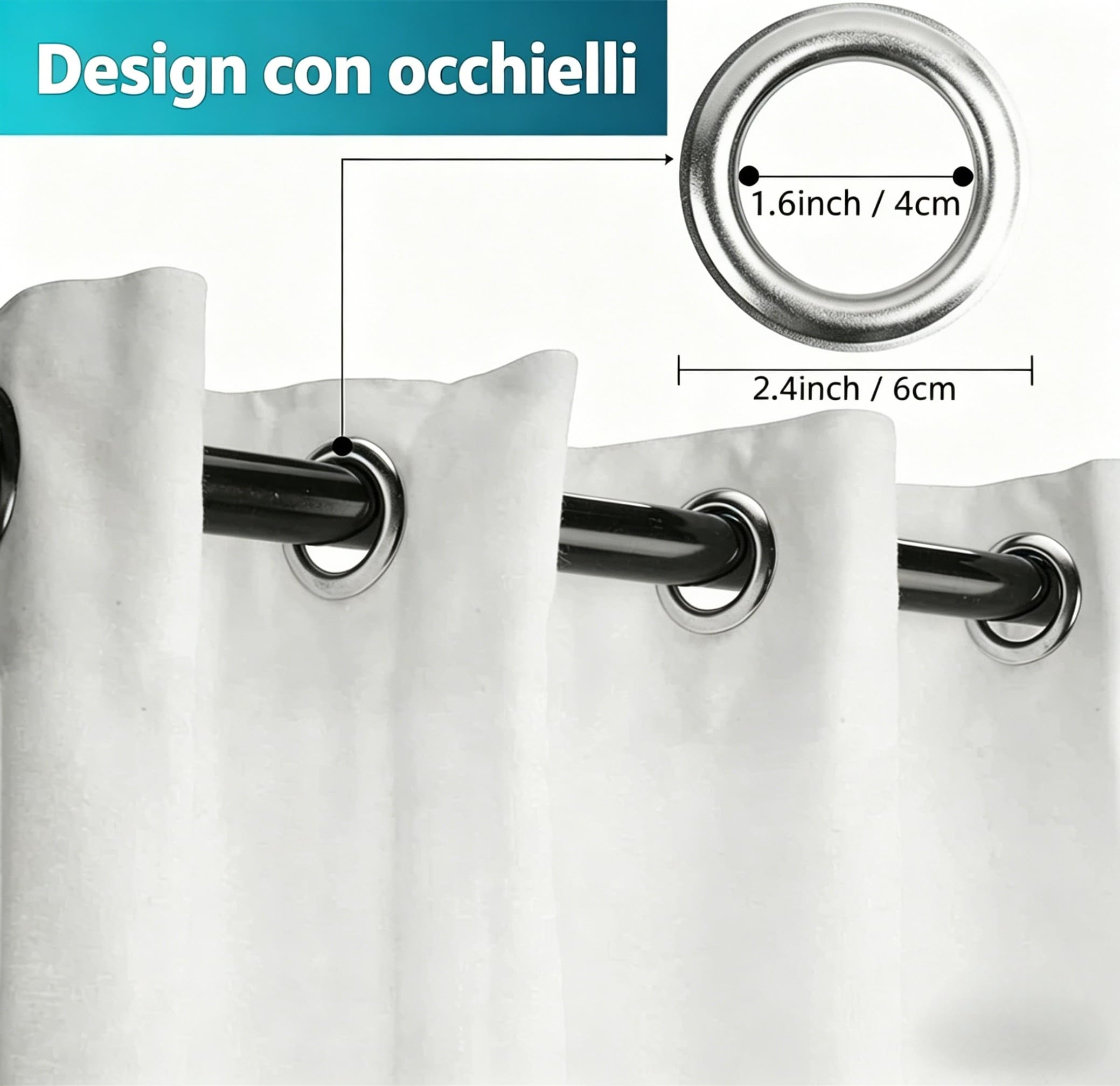 Tende Oscuranti a Occhielli Botanico Verde Tende per Camera da Letto e Soggiorno Tende Termoisolanti e Insonorizzate (Bianco Rosa,140L x 175A cm (2 Pannelli))