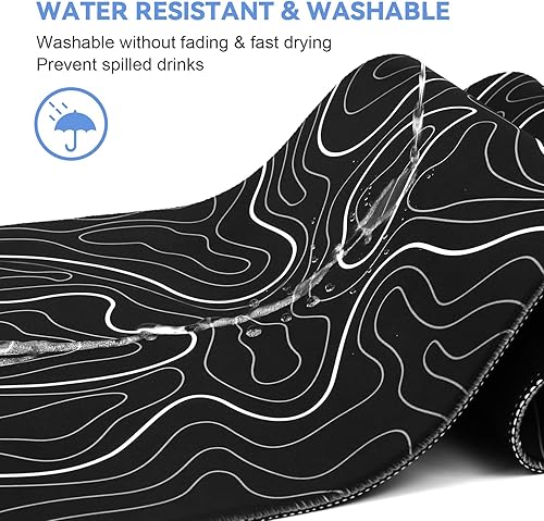 Miniatura 6 de Alfombrilla de mouse para juegos de 31.5 x 11.8 pulgadas, alfombrilla de mouse grande para teclado y mouse con base de goma antideslizante,