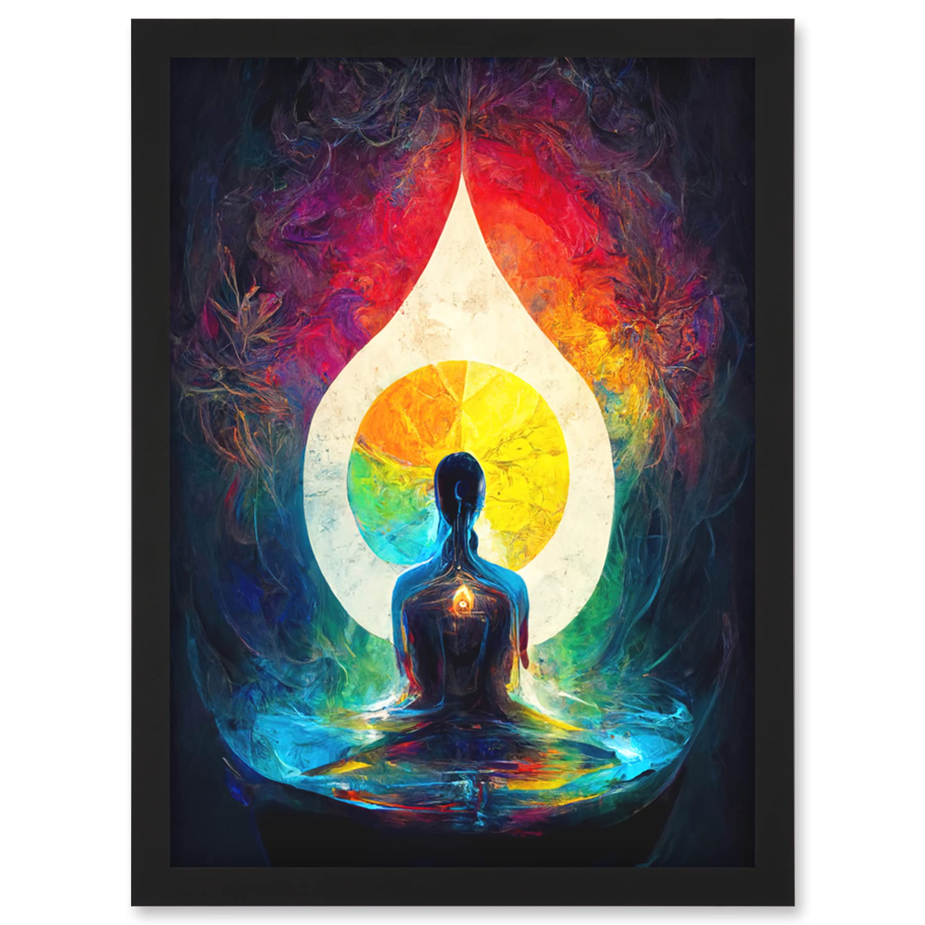 Artery8 7 Chakra Meditation Energy Rainbow Relaxation Wall Art PrintA4 Size from B&Q