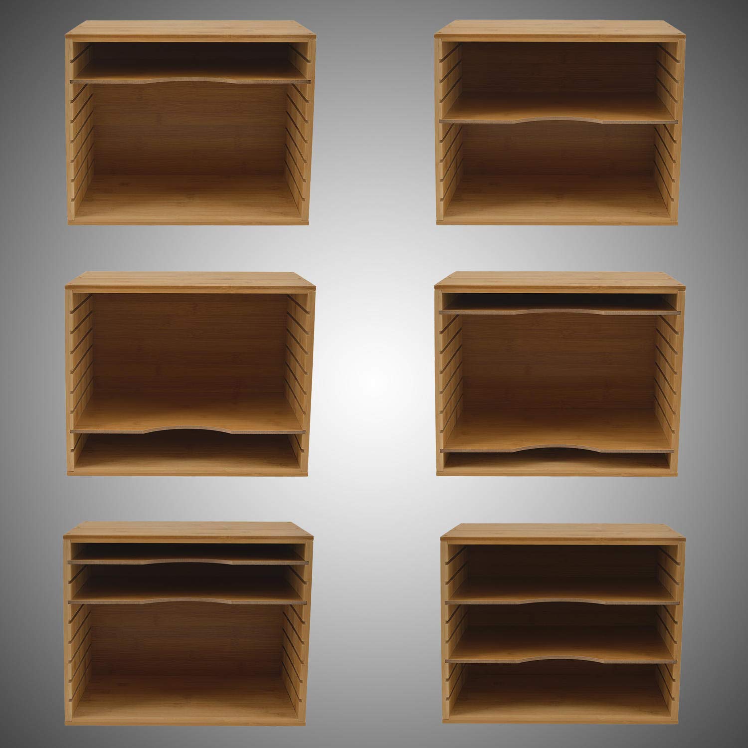 Dimono® Dokumentenablage Schreibtisch-Organizer Papierablage aus Bambus; Dokumentenhalter, Briefablage, Papierfächer Zeitschriftenständer für Zuhause, Büro, Praxis (Dokumentenablage)