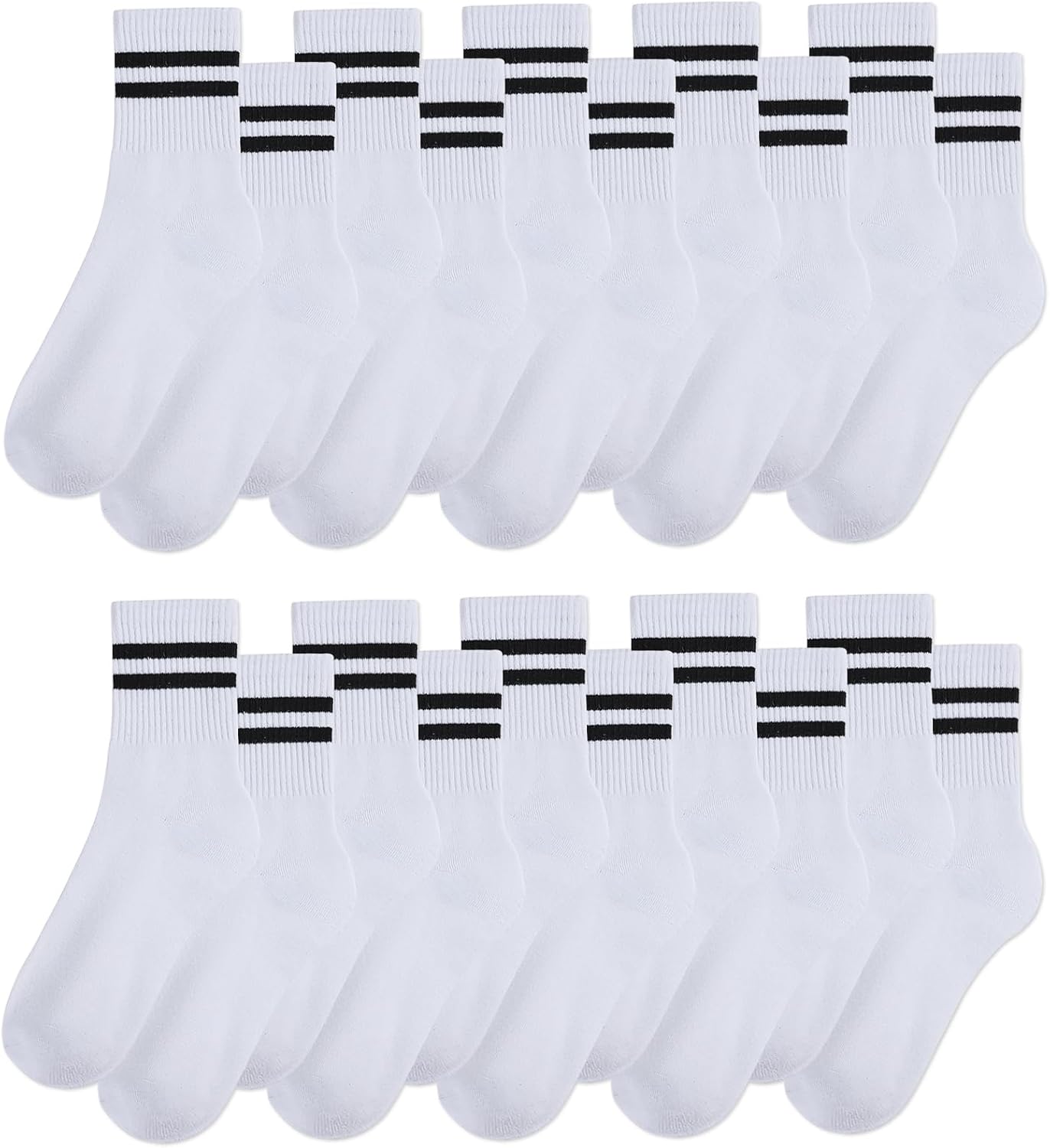 10 Pairs Vintage Striped Thin Cotton Crew Athletic Socks Sports Gym Running Hiking Calf Socks for Women - Image 7