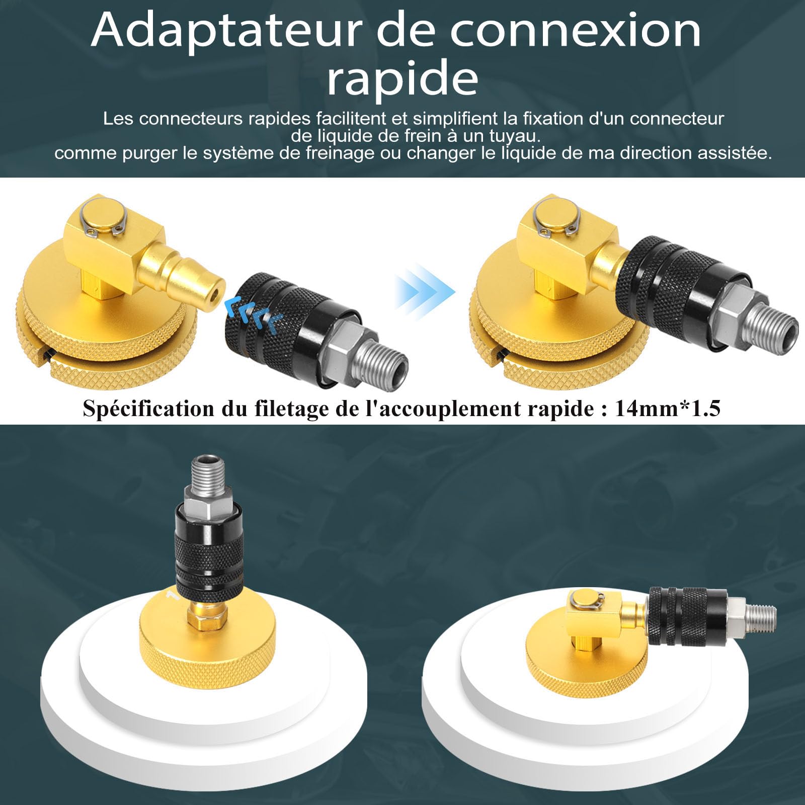 17 Pièce Purgeur de Frein Voiture Adaptateurs Kit Bouchon Purgeur de Frein avec Connecteur Rapide de Purge ou de Remplissage de Liquide de Frein Compatible avec VW pour BMW