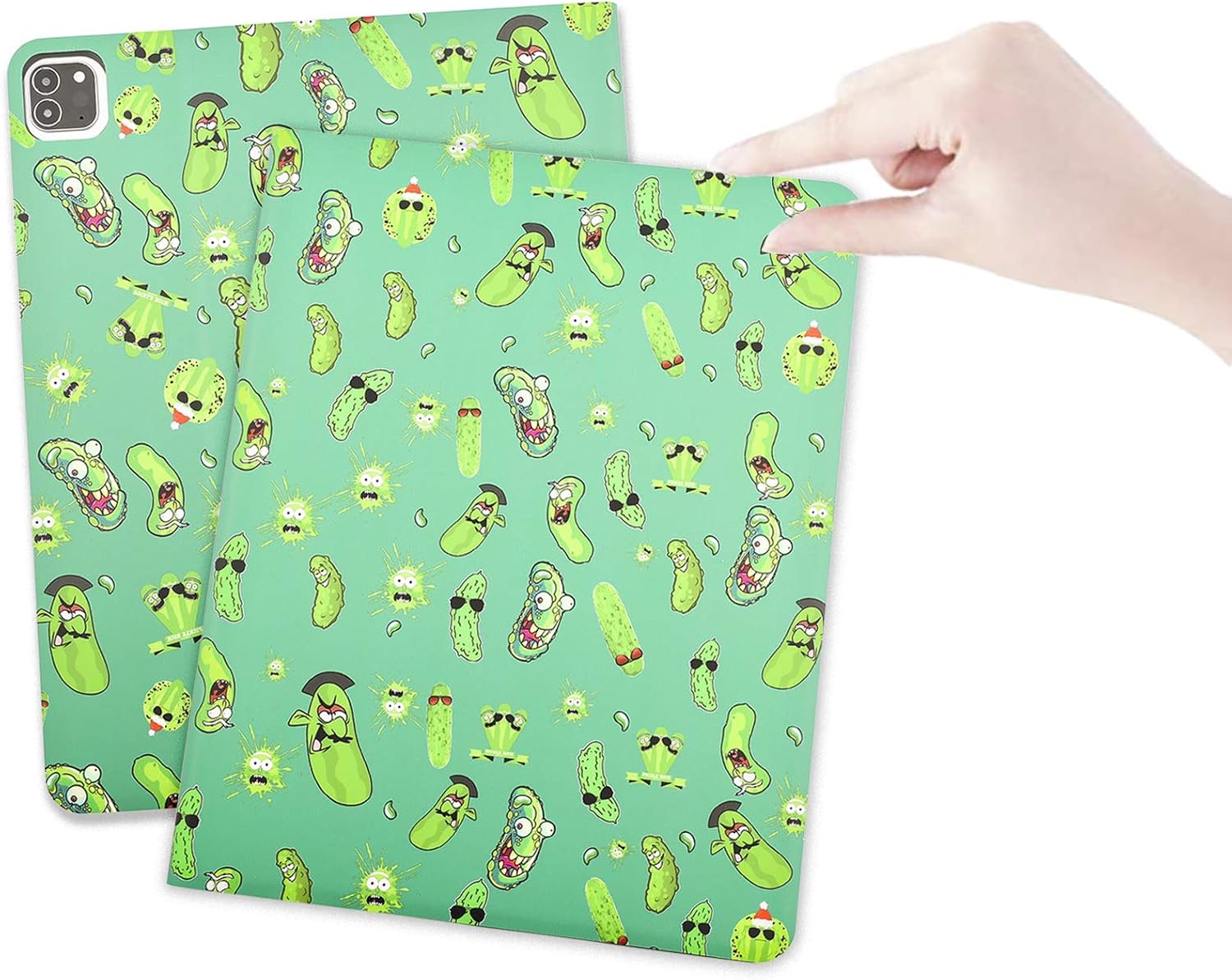 Promo 40% OFF Funny Shockproof Protective Smart Shell Case Cover for iPad Pro 12.9 Inch (2020) Kickstand Auto Wake/Sleep Pencil Holder,for Rick & Morty Supports Wireless Slim-Fit (iPad Pro 12.9 Case, Cucumber Man)