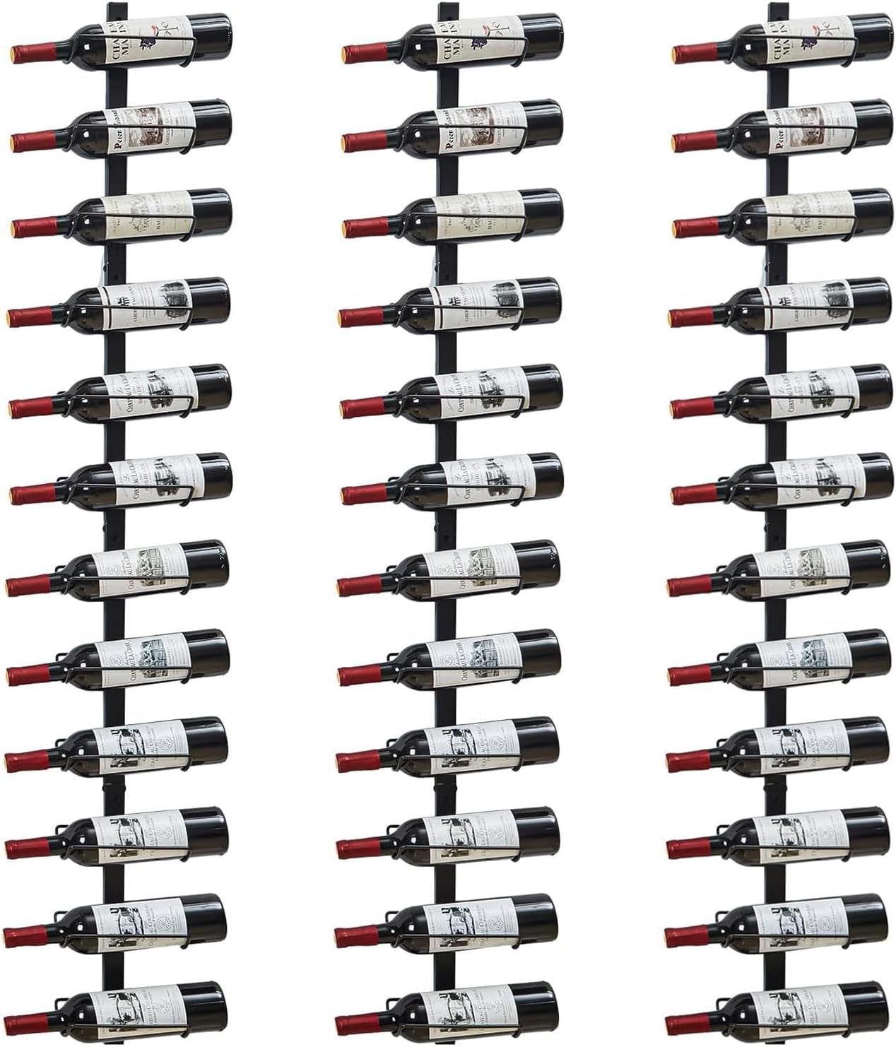 Sonyabecca Wall Wine Rack for 12 Wine Bottles,DIY Detachable Wine Storage Organizer, Wall Mount Wine Bottle Display Holder Used As One or Four, for Kitchen,Pantry,Wine Cellar,Housewarming Gift