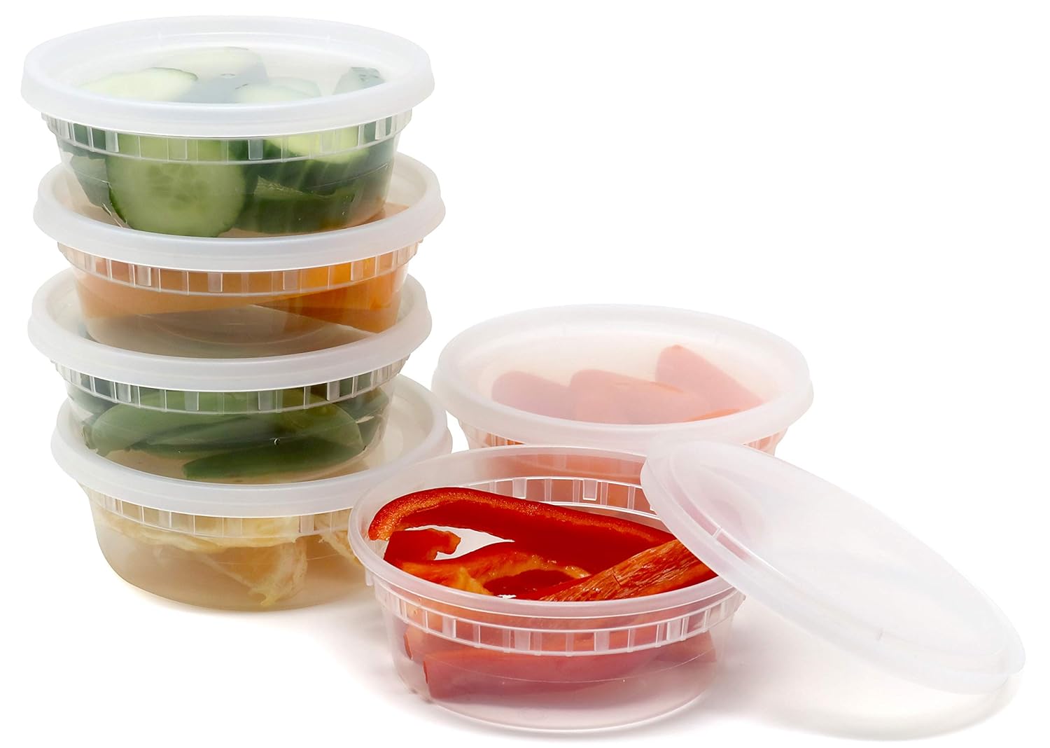 Buy Plastic Food Storage Containers with Airtight Lids 8 oz. - PP ...