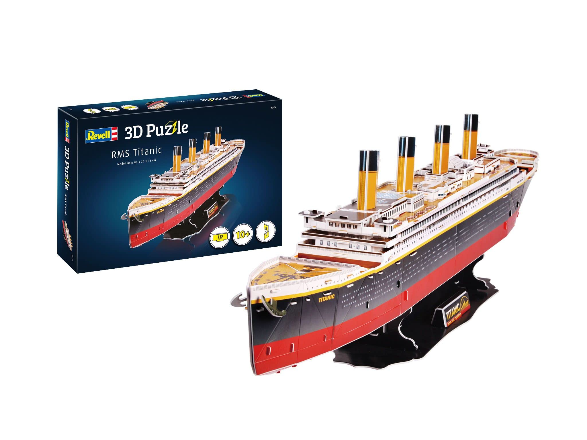Revell 170 RMS Titanic, prawdopodobnie najbardziej znany świat statków w 3D, zabawa dla młodych i starszych, kolorowa