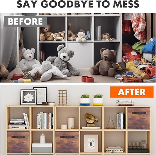 Miniatura 66 de ShellKingdom Contenedores de almacenamiento, cubos de almacenamiento plegables de tela y cajón organizador de almacenamiento de tela para armario