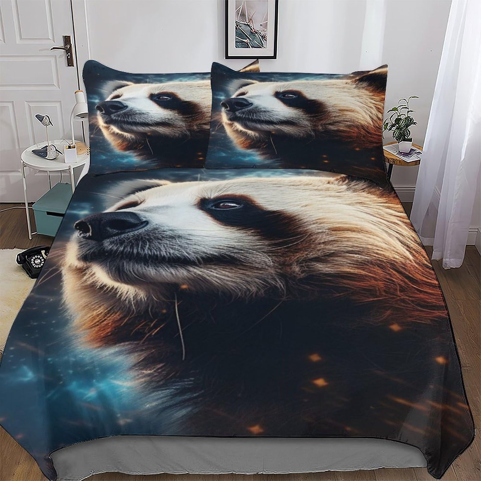Housse de couette ours en microfibre douce parure de lit haute densité