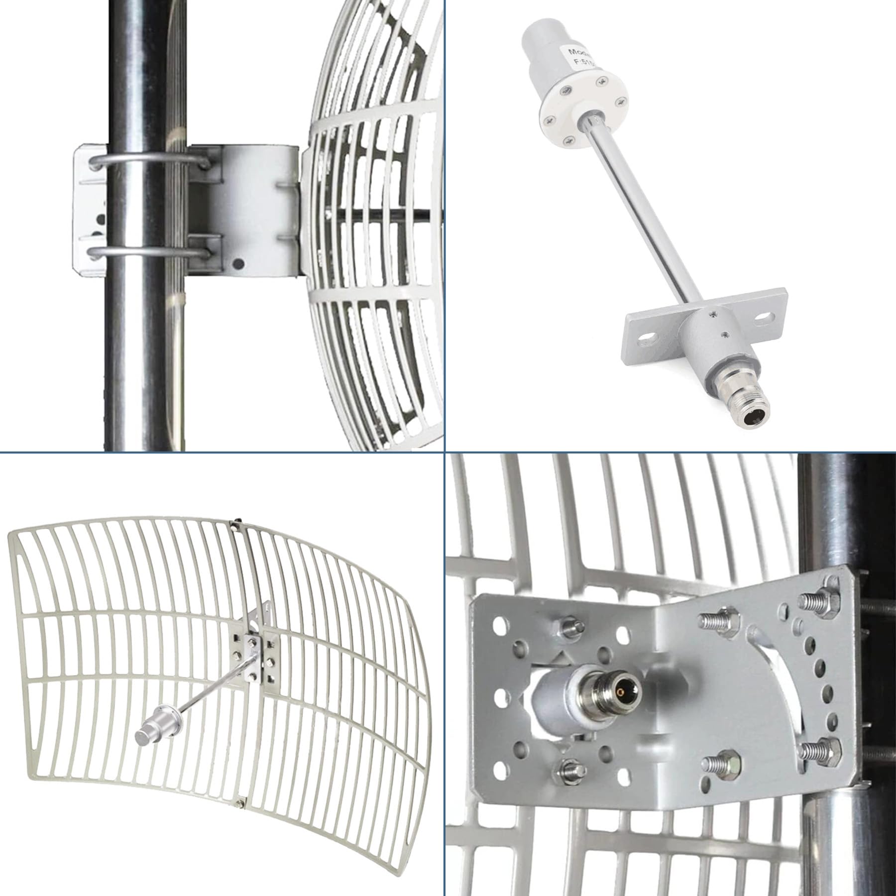 Antenne parabolique extérieure WiFi 5,8 GHz 5 GHz Gain 27 dBi (5150-5850 MHz) Antenne directionnelle longue portée avec femelle de type N pour routeur Wi Fi sans fil Point d'accès caméra