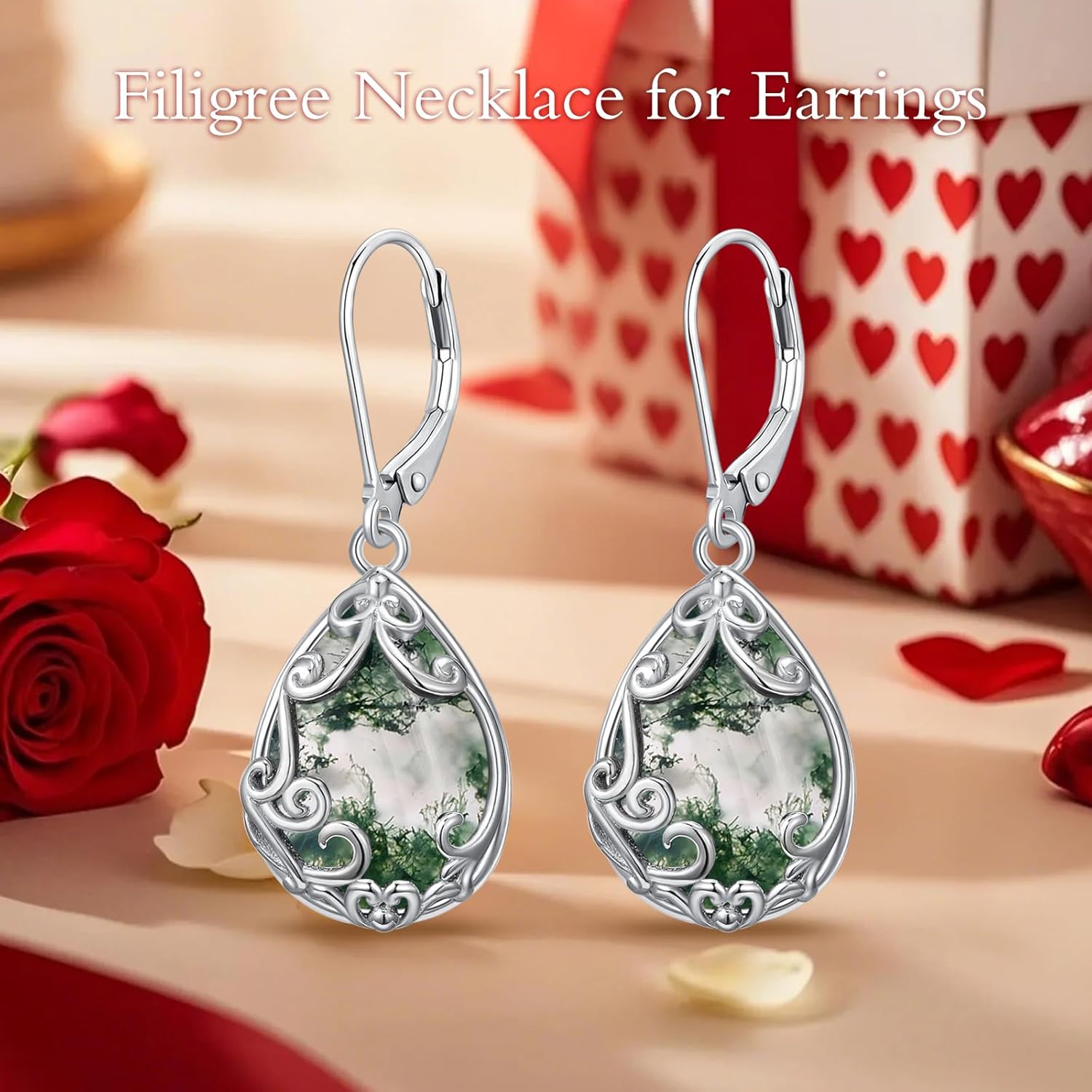 Teardrop Earrings for Women Celtic Filigree Drop Earrings Sterling Silver Leverback Jewelry Mother's Day Gifts for Women Mom - Image 7