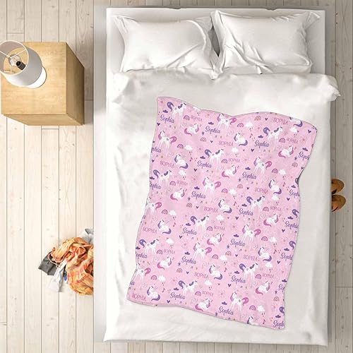 Miniatura 65 de Artsadd Personalized Baby Blanket for Girls Boys, Custom Baby Blankets with Name Customized Throw Blanket for Kids Newborn Baby Shower Birthday Gifts